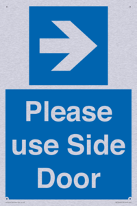 Please use Side Door (arrow Right) 